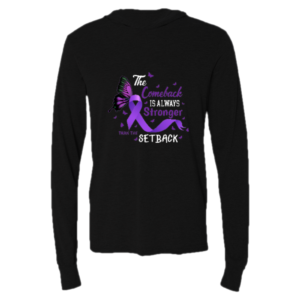 The Comeback Hooded Long Sleeve T-Shirt (white letters)