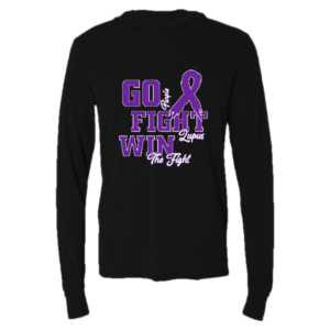 Go Purple, Fight Lupus, and Win Hooded Long Sleeve T-Shirt