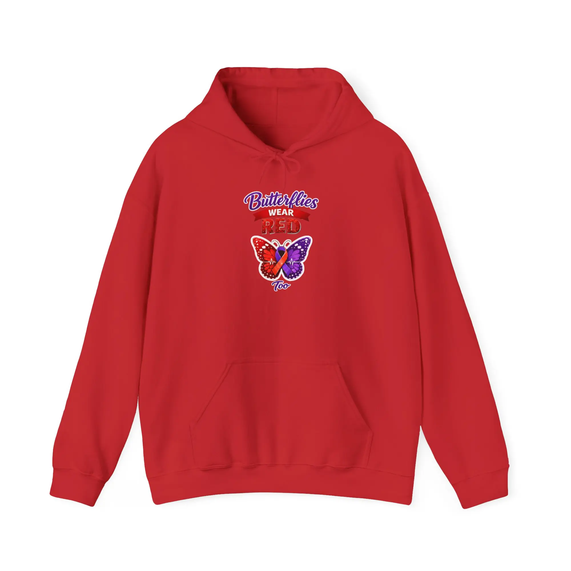 Butterflies Wear Red Too Hoodie