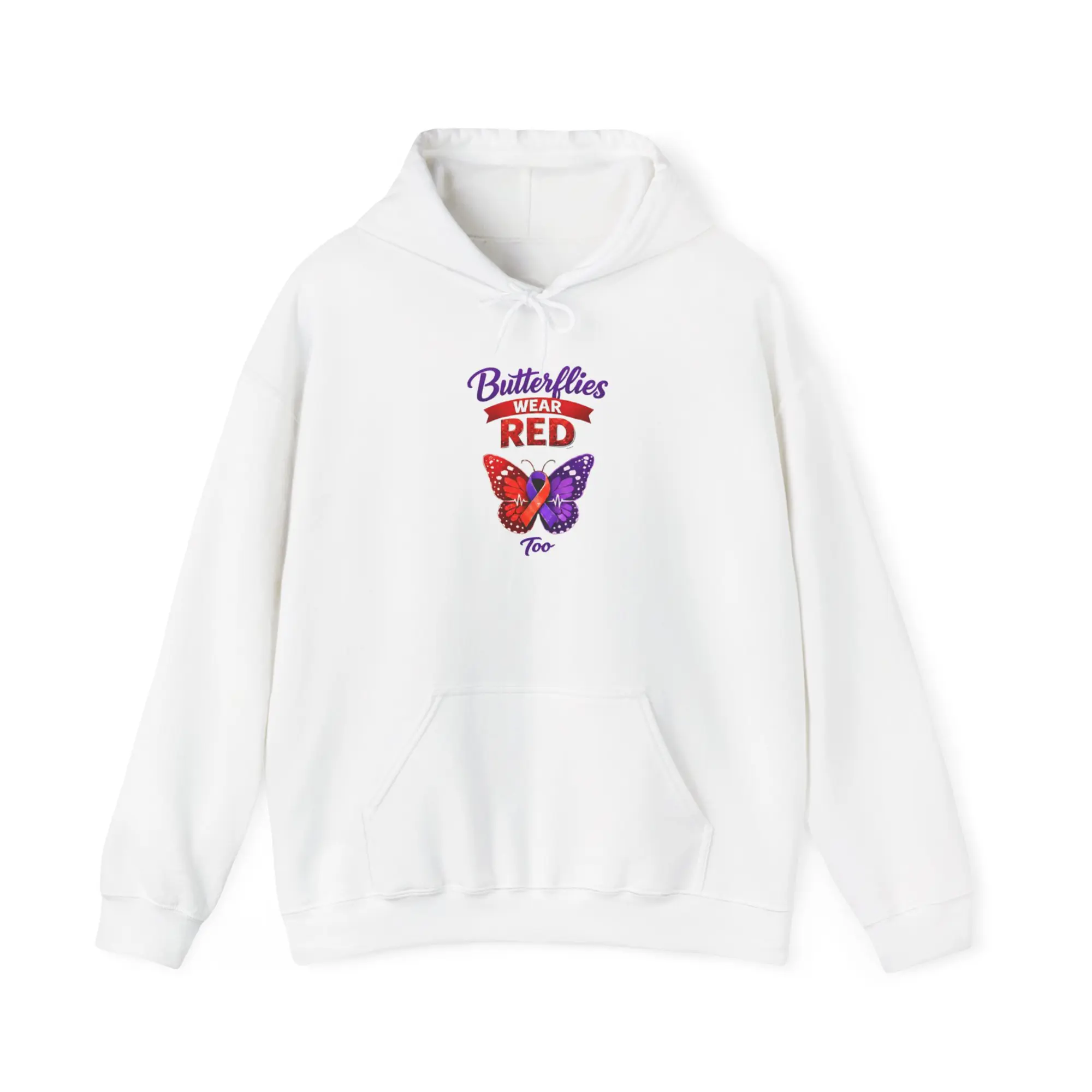 Butterflies Wear Red Too Hoodie