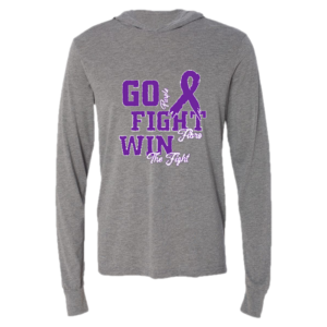 Go Purple, Fight Fibro, and Win Hooded Long Sleeve T-Shirt