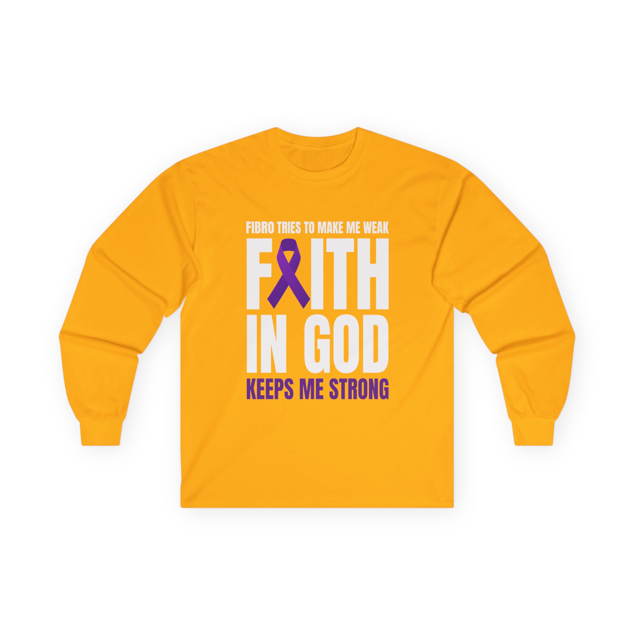Faith in God Keeps Me Strong Fibro Long Sleeve Tee - Image 7
