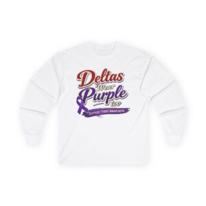 Delta's Wear Purple Fibromyalgia Awareness Long Sleeve Tee