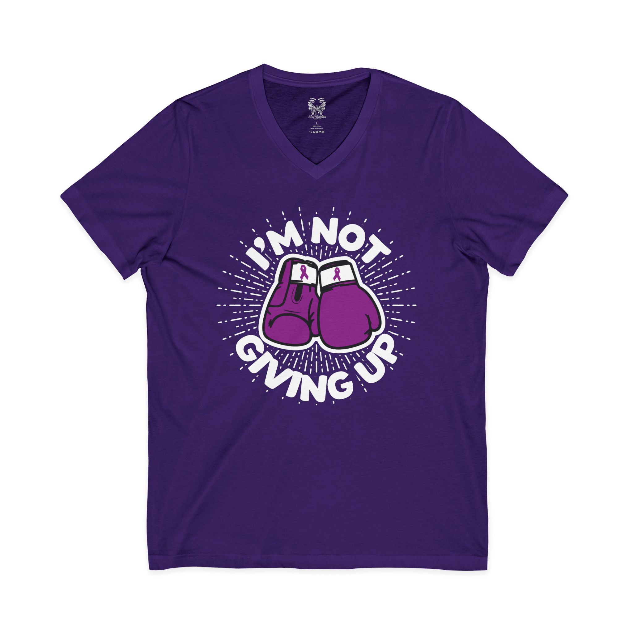 I’m Not Giving Up V-Neck Tee - Image 13