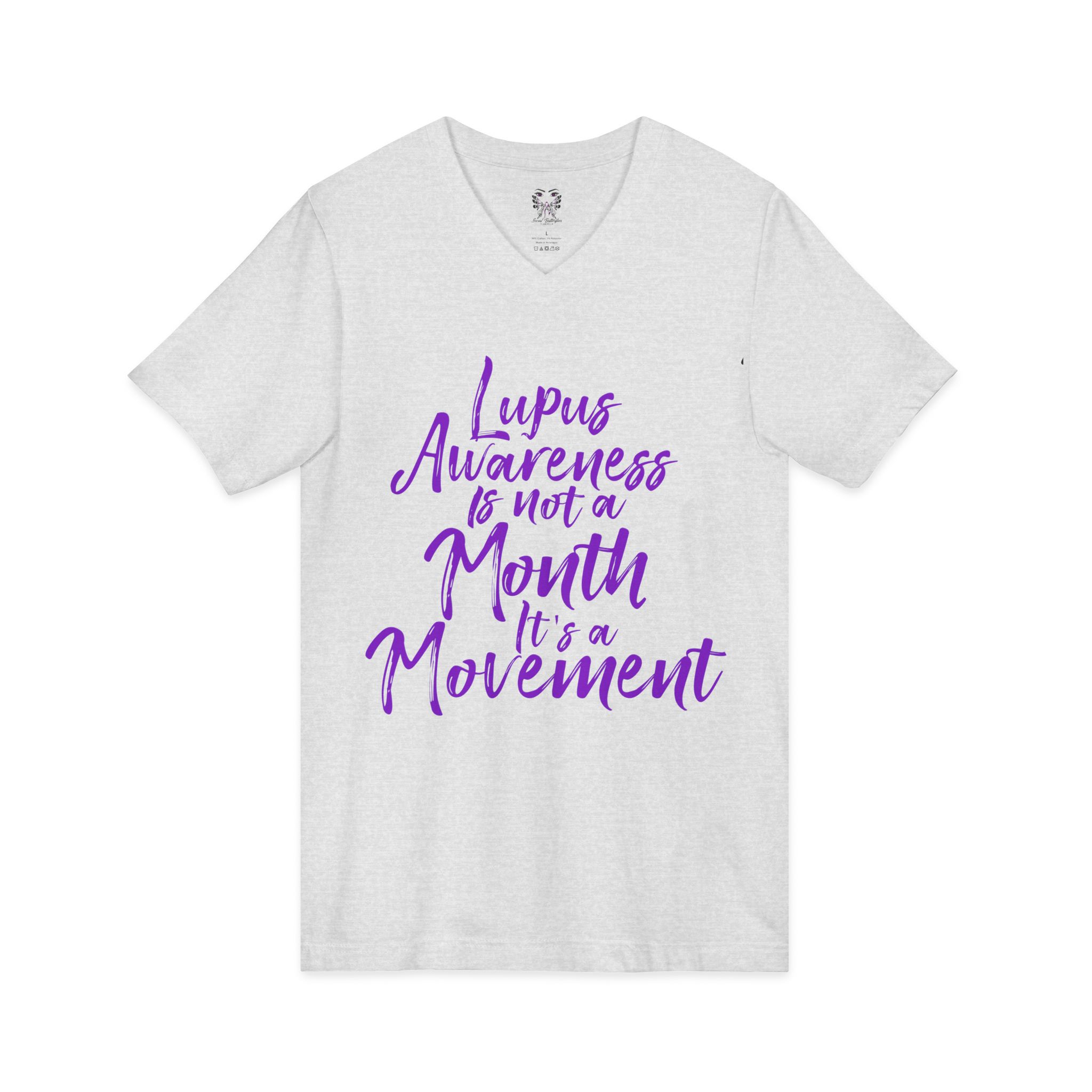 Lupus Awareness Is Not a Month It’s a Movement V-Neck Tee - Image 7