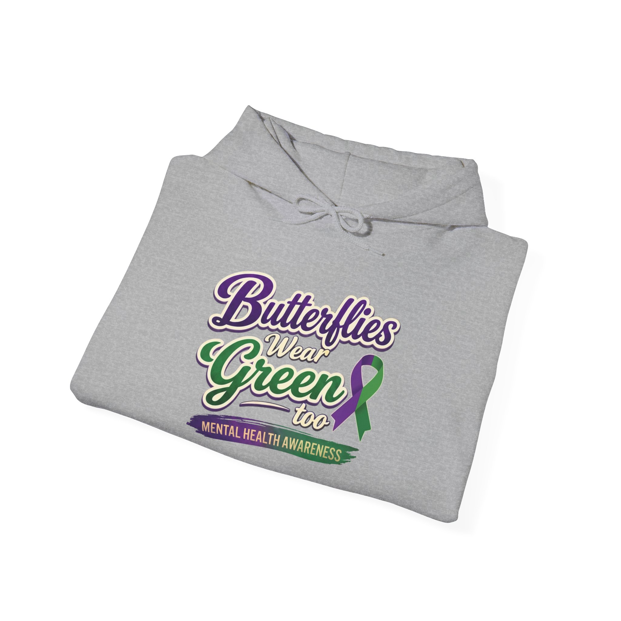 Butterflies Wear Green Too…Support Mental Health Awareness Hoodie - Image 20