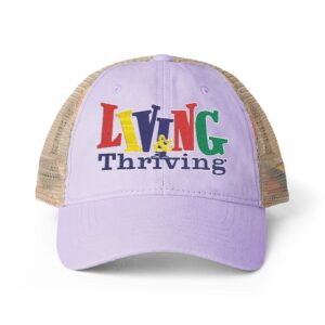 Living & Thriving Women’s Washed Mesh-Back Cap (Ponytail Fit)