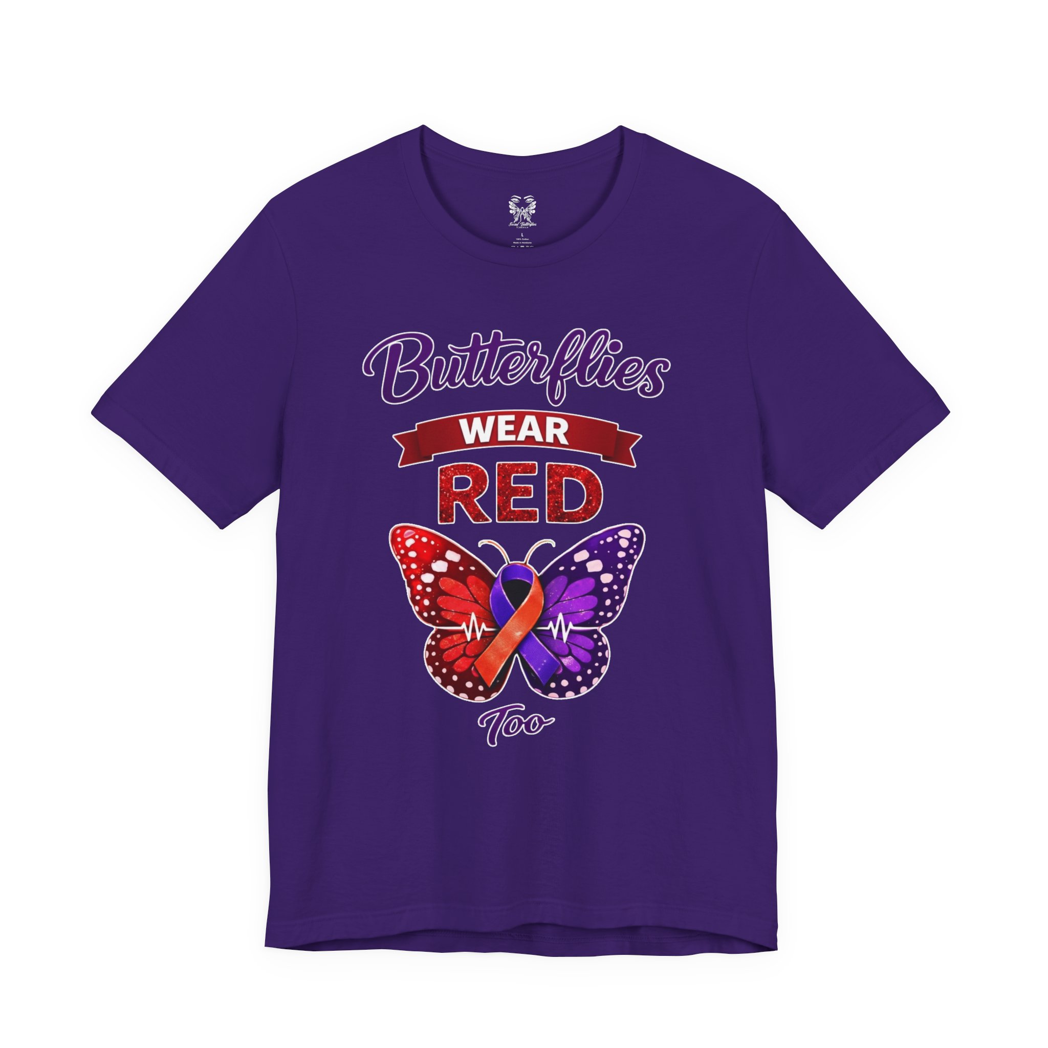 Butterflies Wear Red Too…Support Heart Health Awareness Tee - Image 17