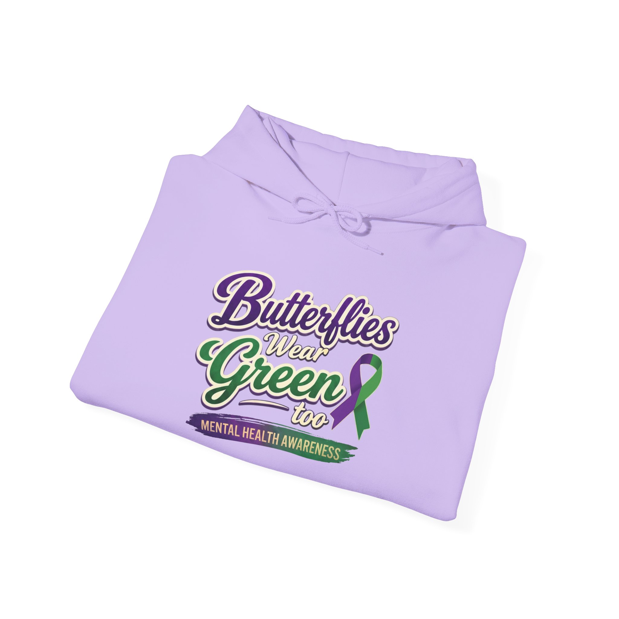 Butterflies Wear Green Too…Support Mental Health Awareness Hoodie - Image 28