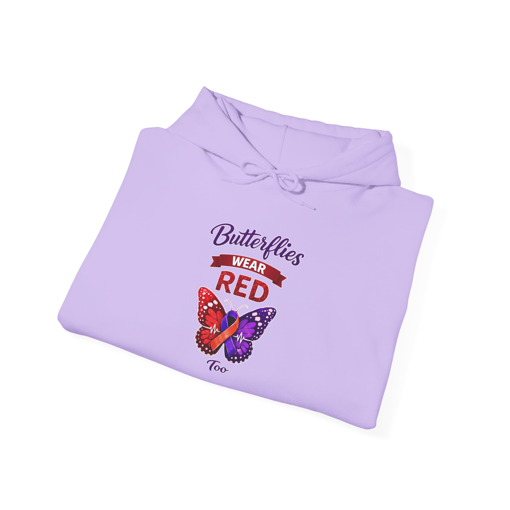 Butterflies Wear Red Too…Support Heart Health Awareness Hoodie - Image 24