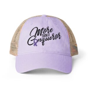 More Than a Conqueror Women’s Washed Mesh-Back Cap (Ponytail Fit)