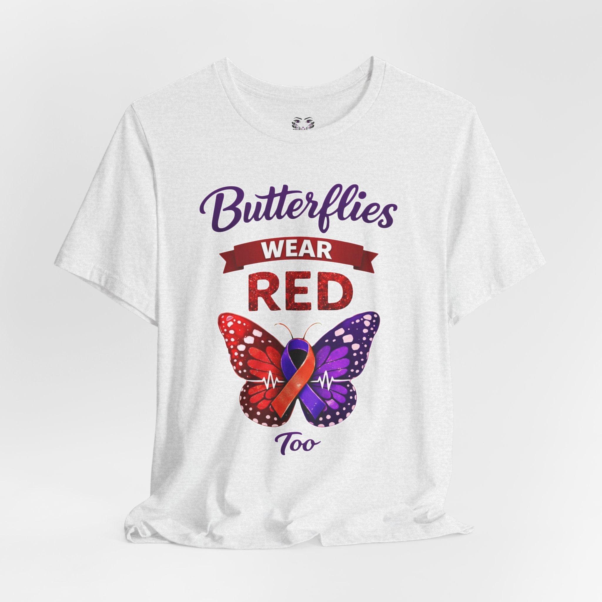 Butterflies Wear Red Too…Support Heart Health Awareness Tee - Image 8