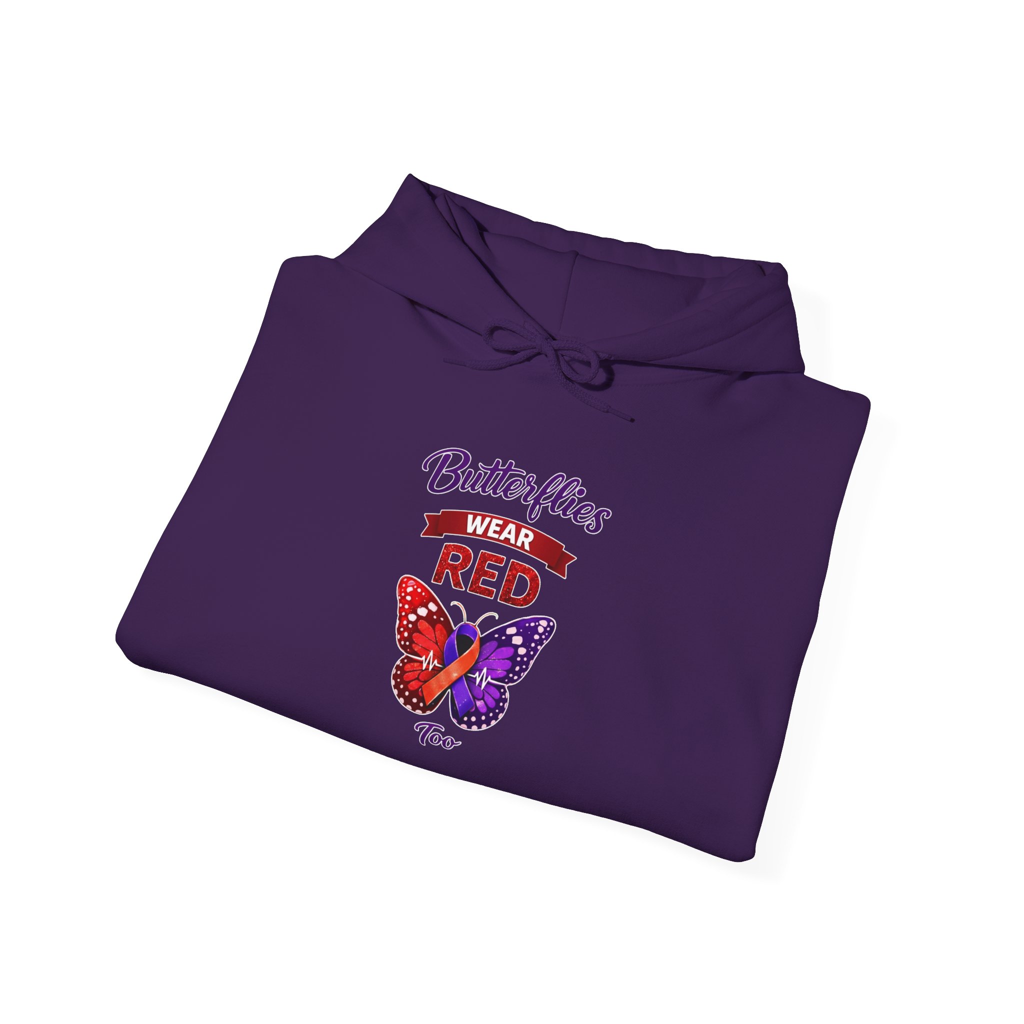 Butterflies Wear Red Too…Support Heart Health Awareness Hoodie - Image 4