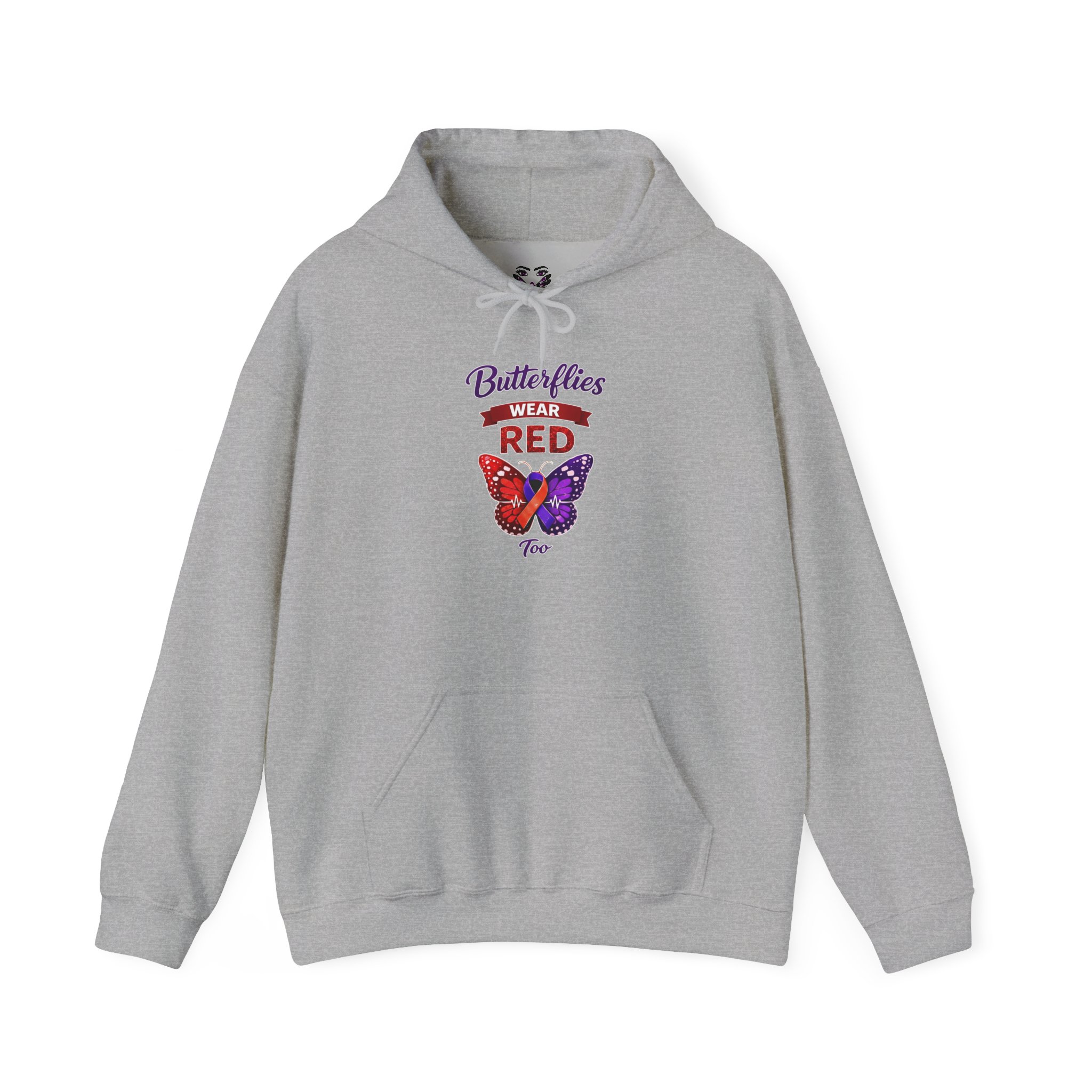 Butterflies Wear Red Too…Support Heart Health Awareness Hoodie - Image 17