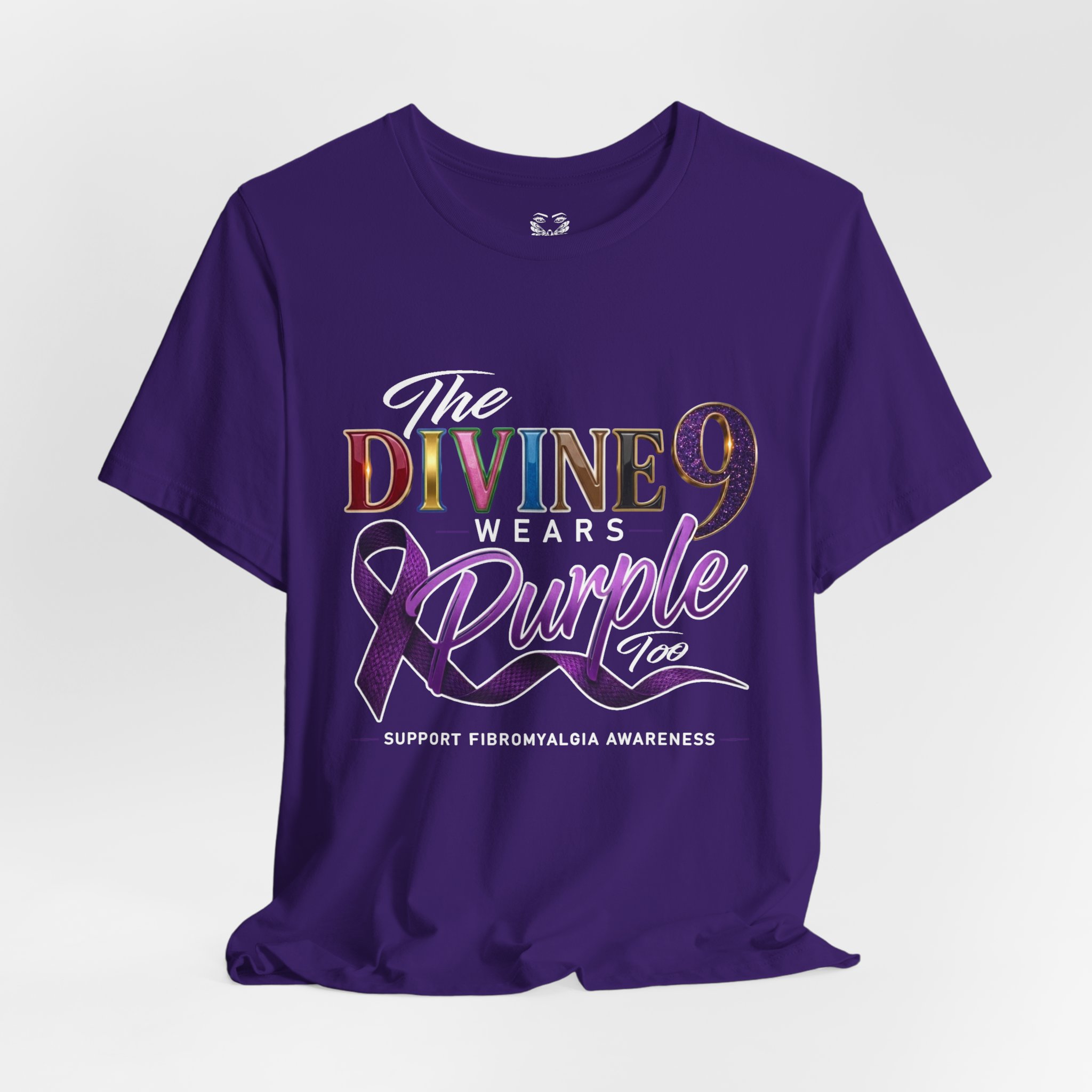 The Divine 9 Wears Purple Too Fibromyalgia Awareness Tee
