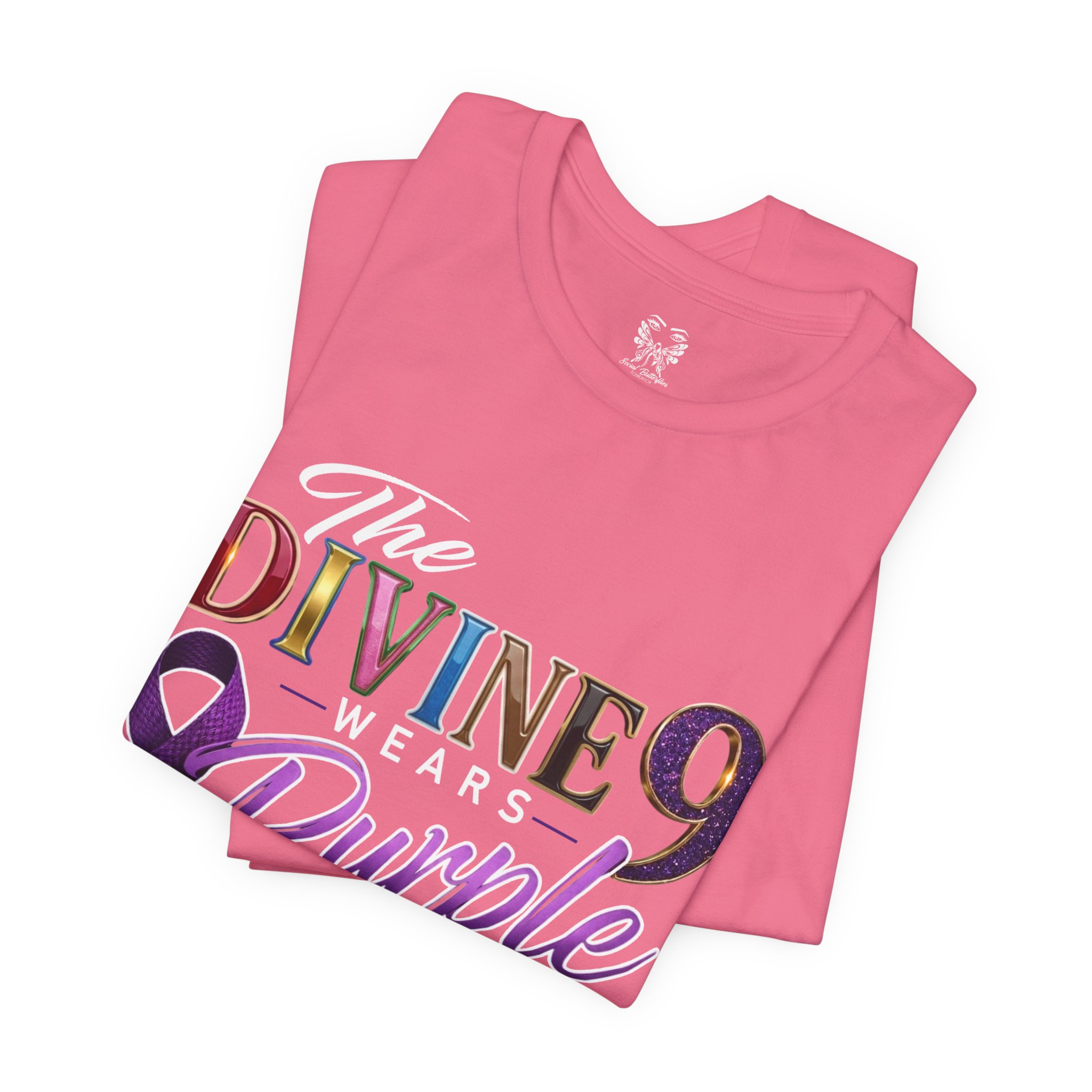 The Divine 9 Wears Purple Too Fibromyalgia Awareness Tee - Image 26