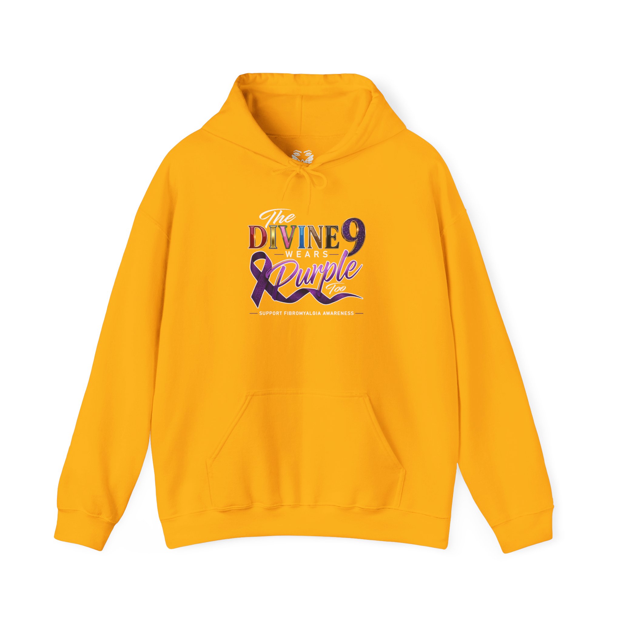 The Divine 9 Wears Purple Too for Fibromyalgia Awareness Hoodie - Image 9