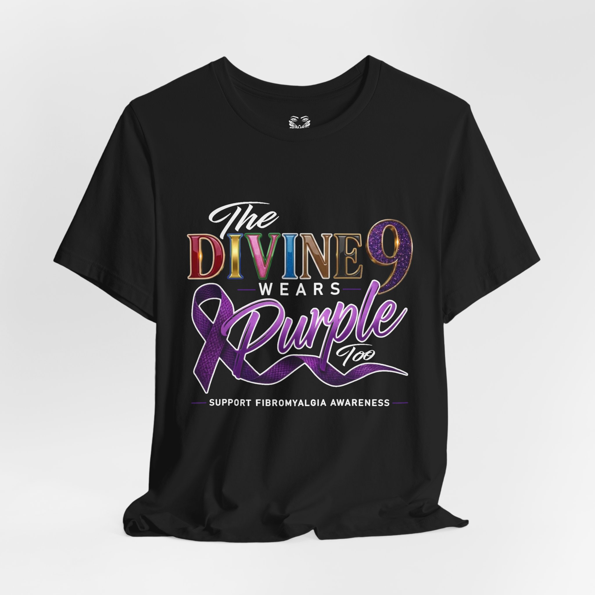 The Divine 9 Wears Purple Too Fibromyalgia Awareness Tee - Image 11