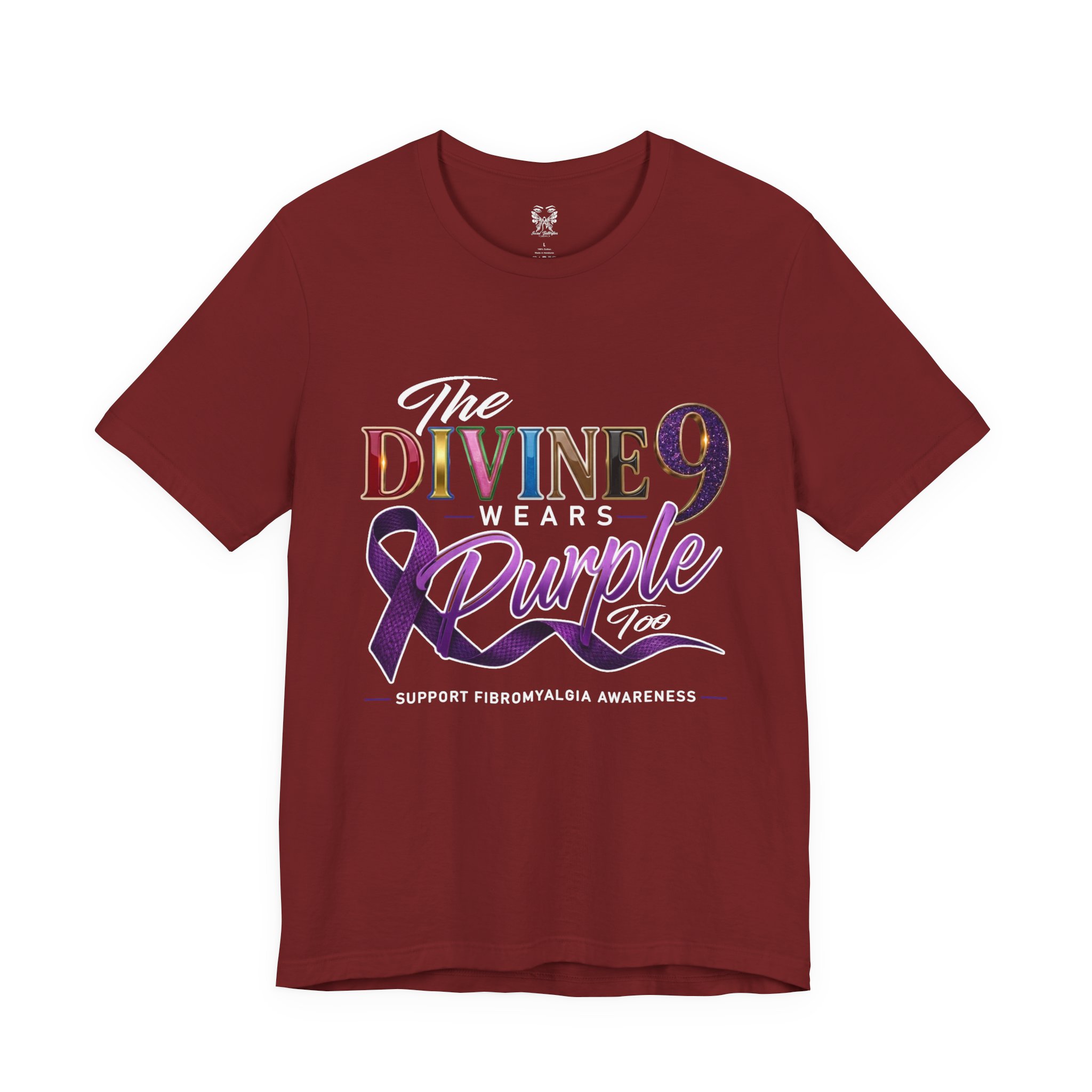 The Divine 9 Wears Purple Too Fibromyalgia Awareness Tee - Image 36