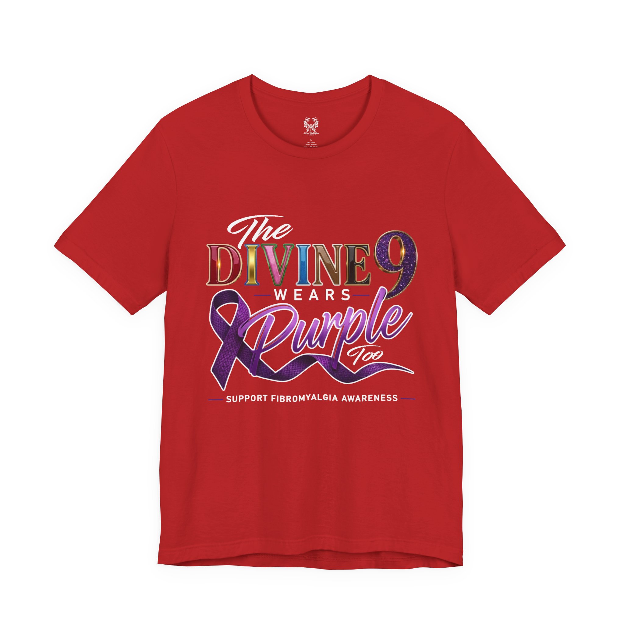 The Divine 9 Wears Purple Too Fibromyalgia Awareness Tee - Image 32
