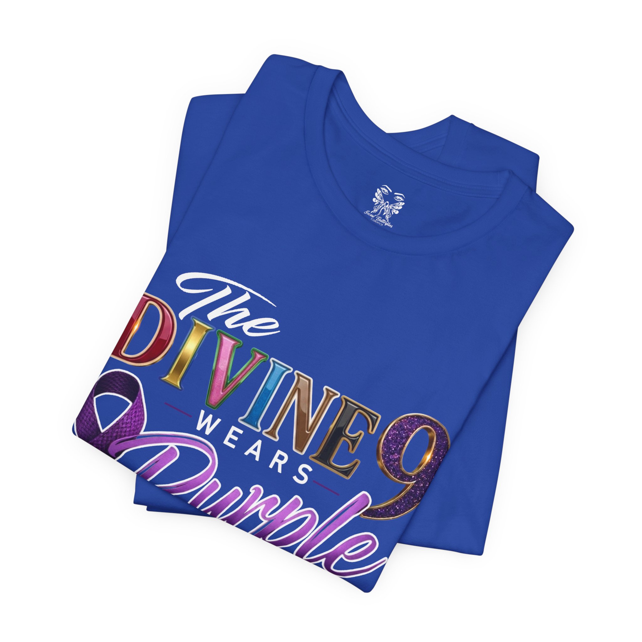 The Divine 9 Wears Purple Too Fibromyalgia Awareness Tee - Image 22