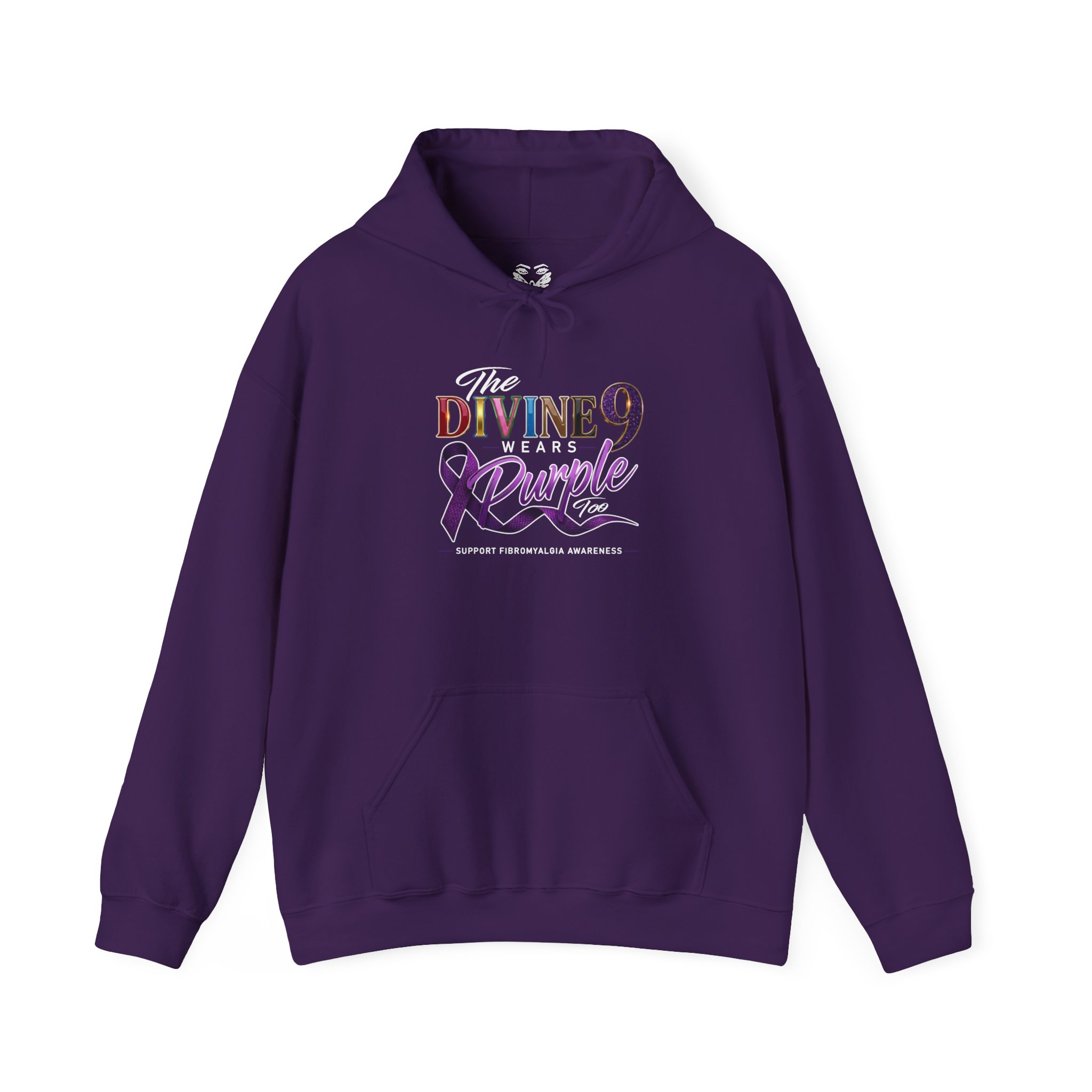 The Divine 9 Wears Purple Too for Fibromyalgia Awareness Hoodie