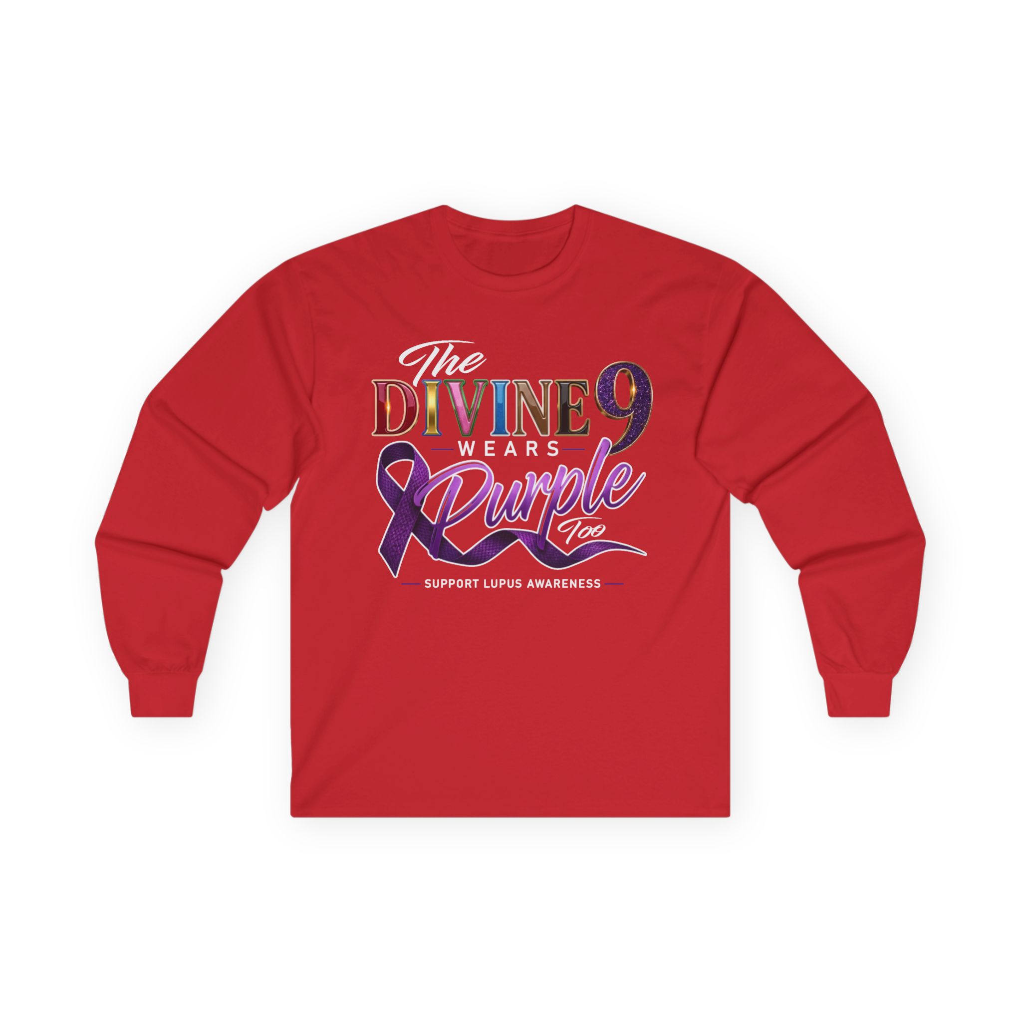 The Divine 9 Wears Purple Too for Lupus Awareness Long Sleeve Tee - Image 19