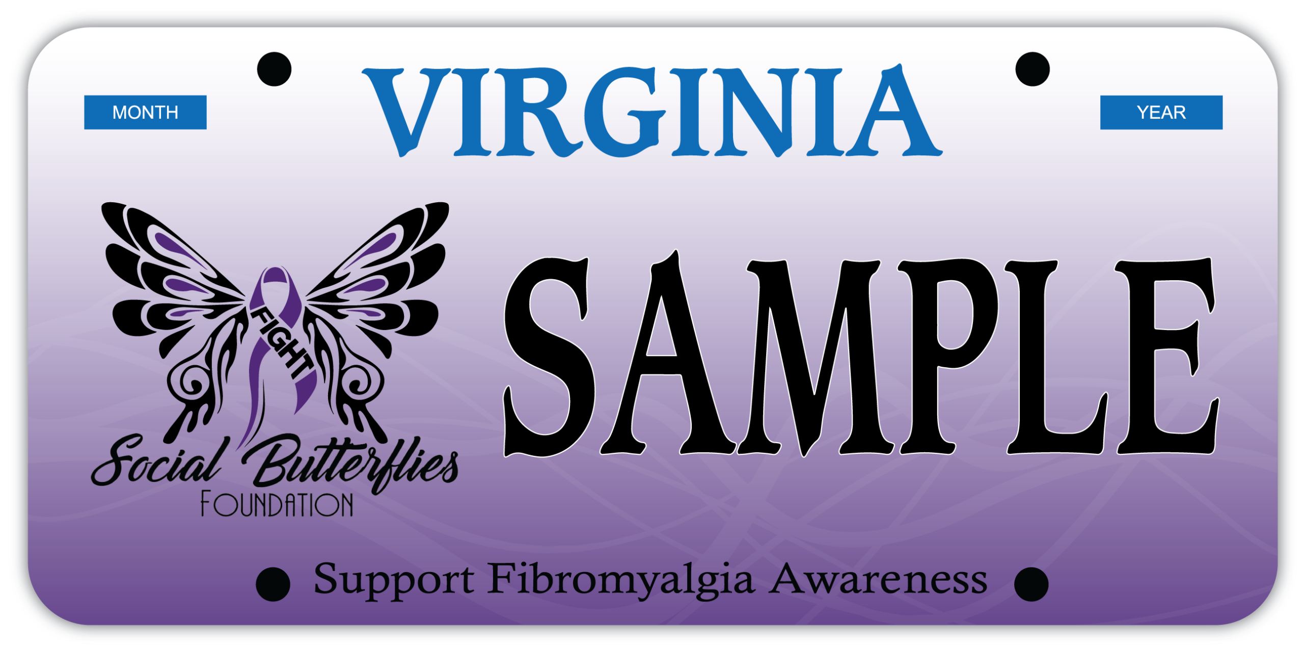 Fibromyalgia awareness DMV specialty license plate