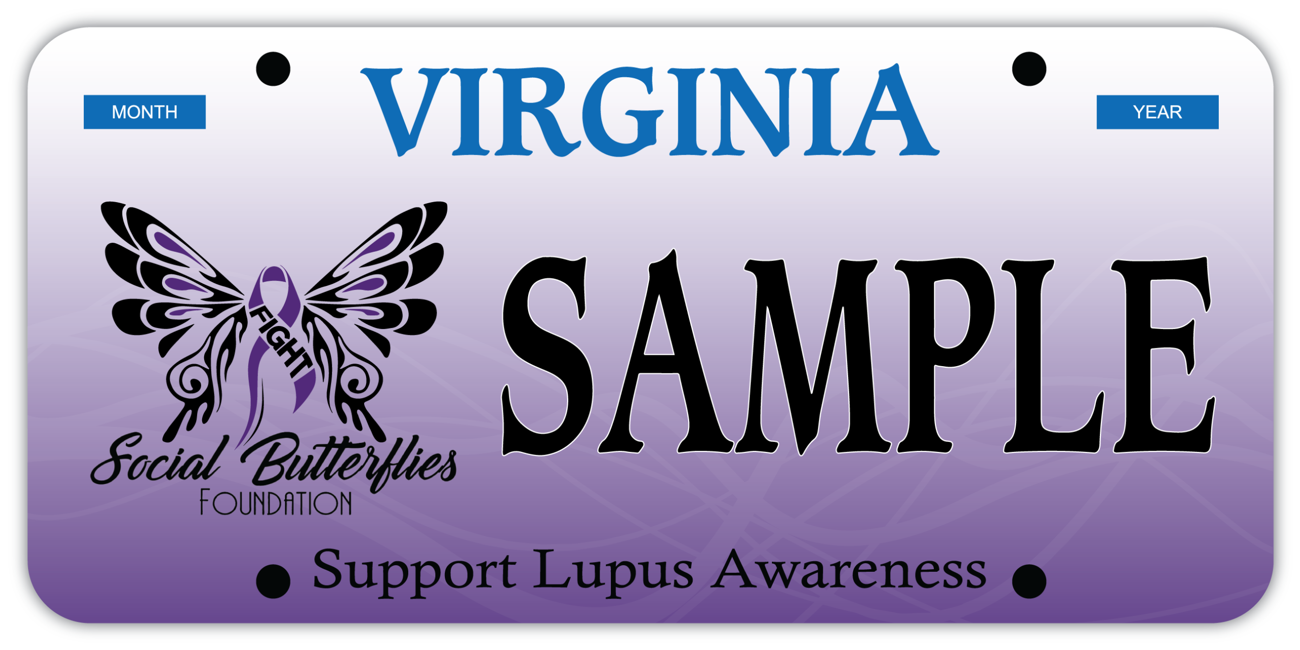 Lupus awareness DMV specialty license plate