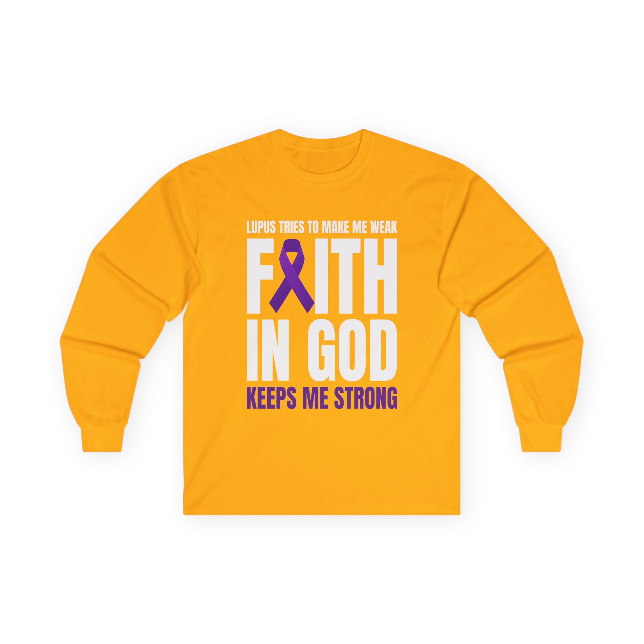 Faith in God Keeps Me Strong Lupus Long Sleeve Tee - Image 7