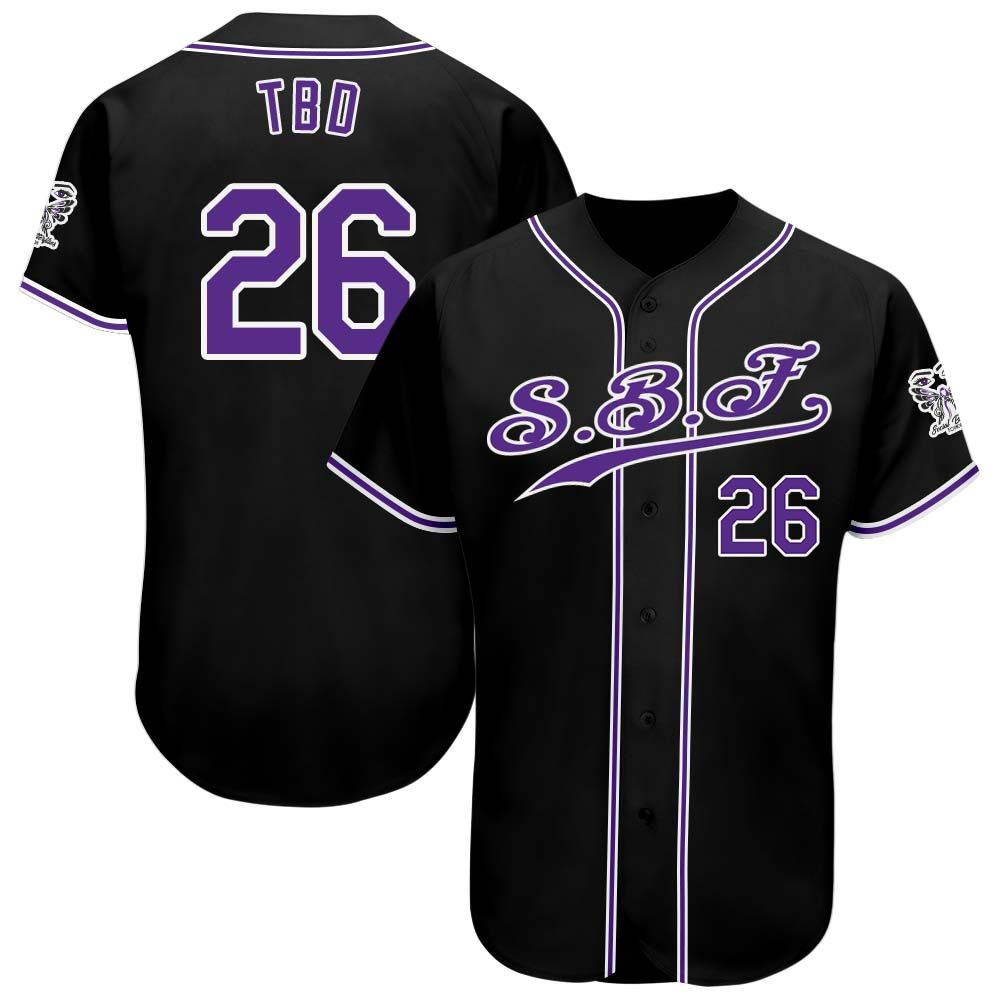 SBF Custom Classic Black Baseball Jersey