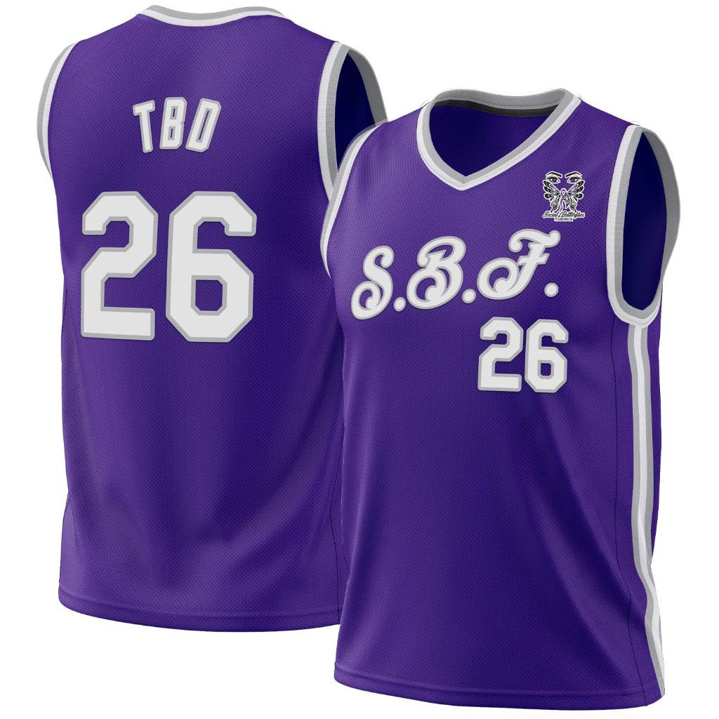 SBF Custom Throwback Basketball Jersey with white letters