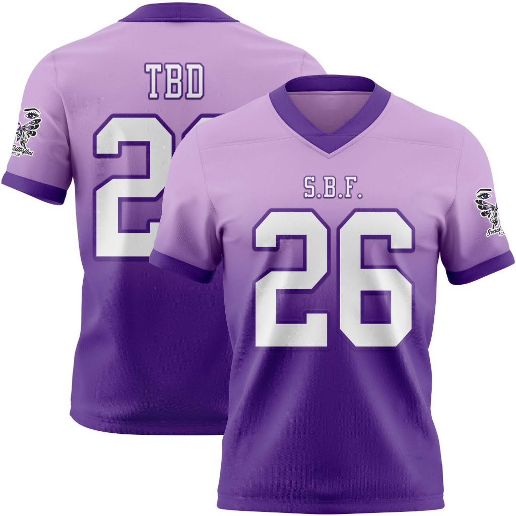 SBF Custom Light Purple Football Jersey