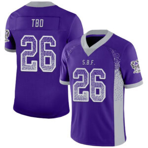SBF Custom Drift Football Jersey – Purple & Gray Edition