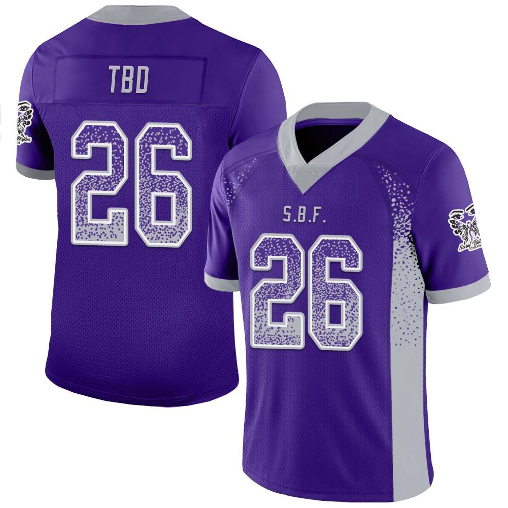 SBF Custom Drift Football Jersey in purple and gray