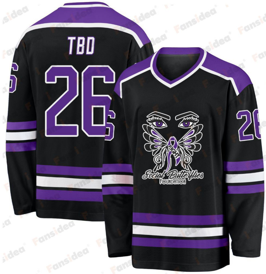 SBF Custom Hockey Jersey in black and purple