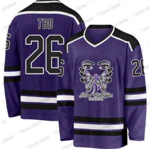SBF Custom Hockey Jersey – Purple, Black & White Edition