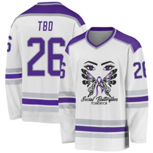 SBF Custom Hockey Jersey – White & Purple Edition