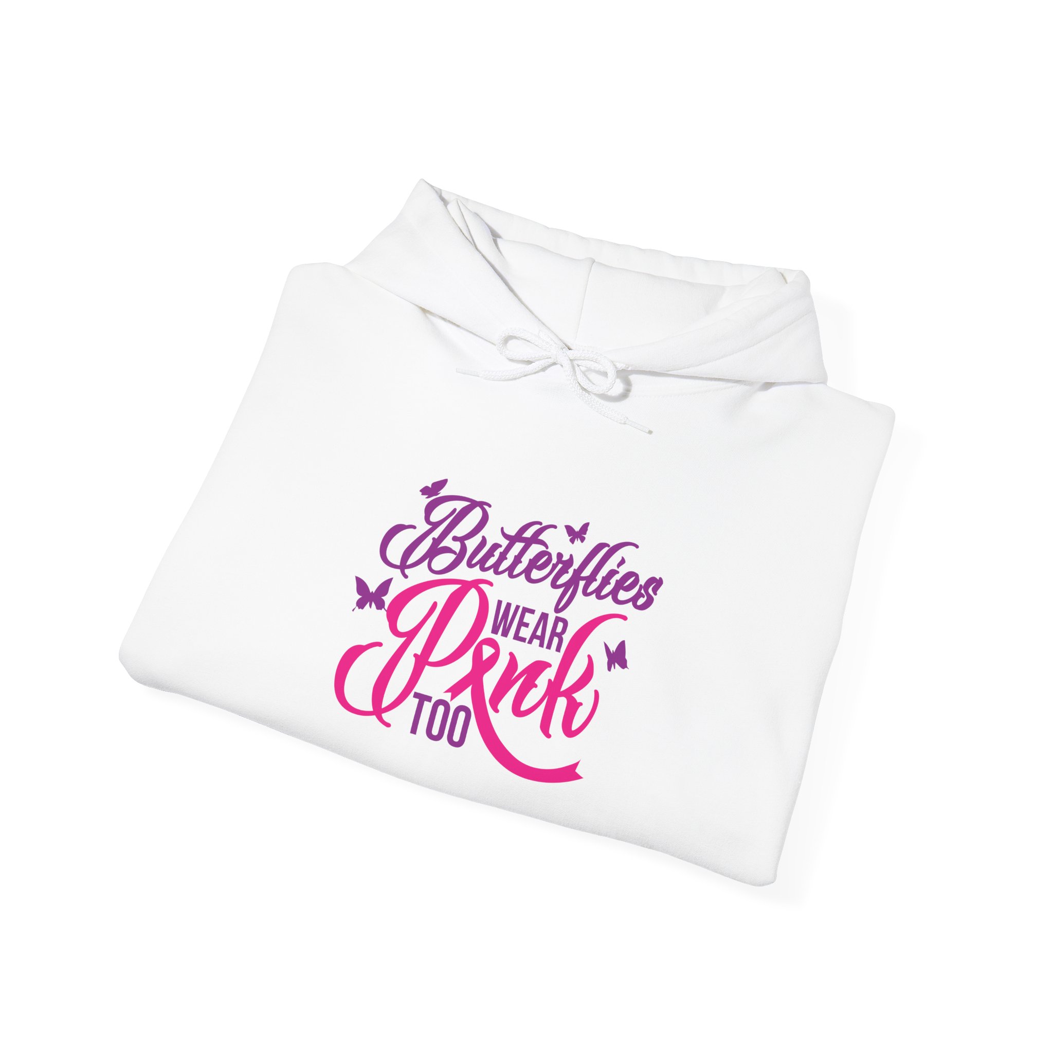 Butterflies Wear Pink Too…Support Breast Cancer Awareness Hoodie - Image 4