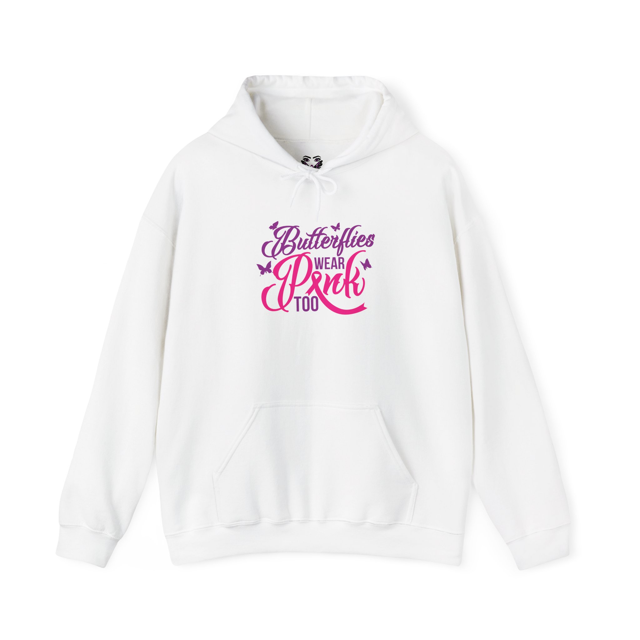 Butterflies Wear Pink Too…Support Breast Cancer Awareness Hoodie - Image 3
