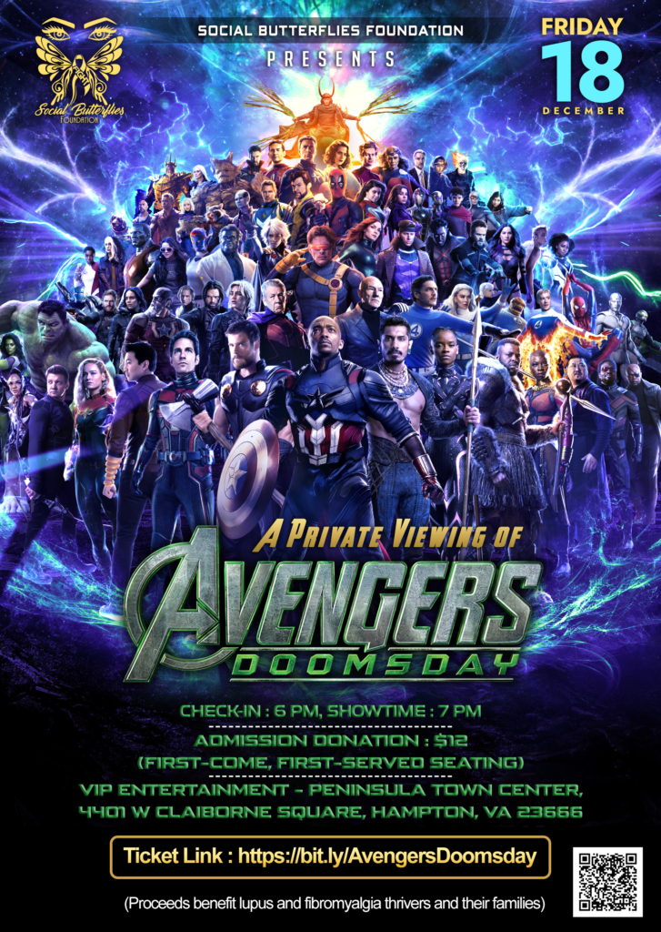 Avengers: Doomsday Movie Fundraiser flyer